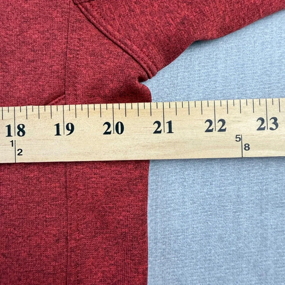 The North Face Mens Large Red Heathered‎ Quarter Zip Fleece Pullover Jacket L